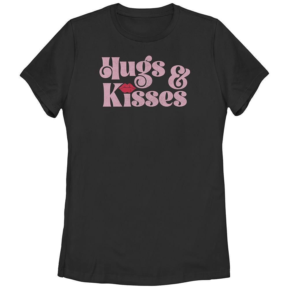Футболка с рисунком «Объятия и поцелуи» для юниоров, черный 
Футболка с рисунком «Объятия и поцелуи» для юниоров, черный