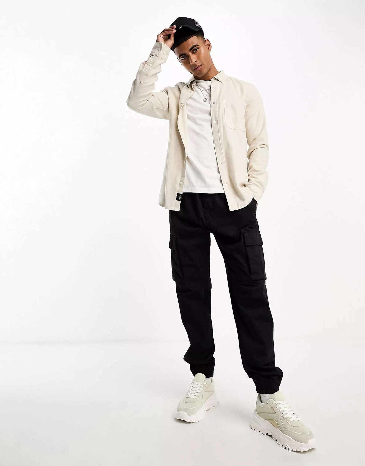 Фланелевая рубашка цвета экрю Only & Sons 
Фланелевая рубашка цвета экрю Only & Sons