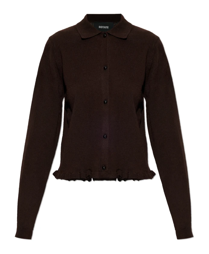 Кардиган с оборками Rotate Birger Christensen, коричневый
Кардиган с оборками Rotate Birger Christensen, коричневый