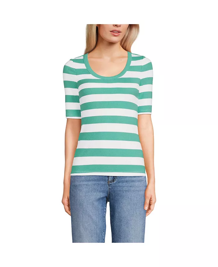 Женская футболка с драпировкой, облегающая, с рукавом 3/4 и круглым вырезом Lands' End, зеленый
Женская футболка с драпировкой, облегающая, с рукавом 3/4 и круглым вырезом Lands' End, зеленый