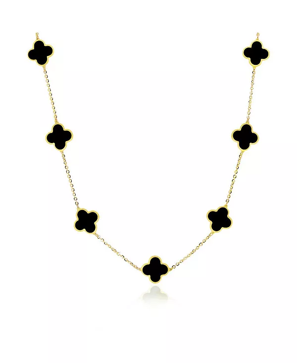 Маленькое ожерелье из ониксового клевера, желтое золото 14 карат The Lovery, black
Маленькое ожерелье из ониксового клевера, желтое золото 14 карат The Lovery, black