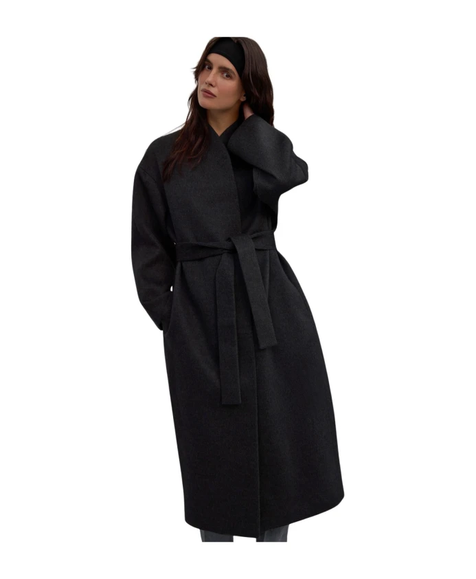 Длинное пальто с поясом из верблюжьей шерсти и кашемира. Estro, серый
Длинное пальто с поясом из верблюжьей шерсти и кашемира. Estro, серый