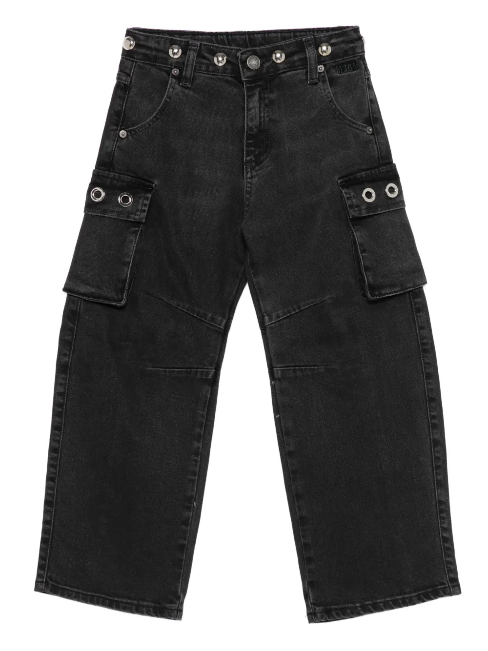 Джинсы с карманами карго MSGM Kids, черный 
Джинсы с карманами карго MSGM Kids, черный