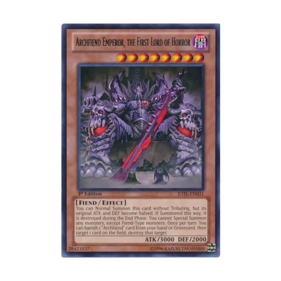 CCG Архидемон-Император — Первый Лорд Ужаса (Редкий), Yu-Gi-Oh - Judgment of the Light - Singles
CCG Архидемон-Император — Первый Лорд Ужаса (Редкий), Yu-Gi-Oh - Judgment of the Light - Singles
