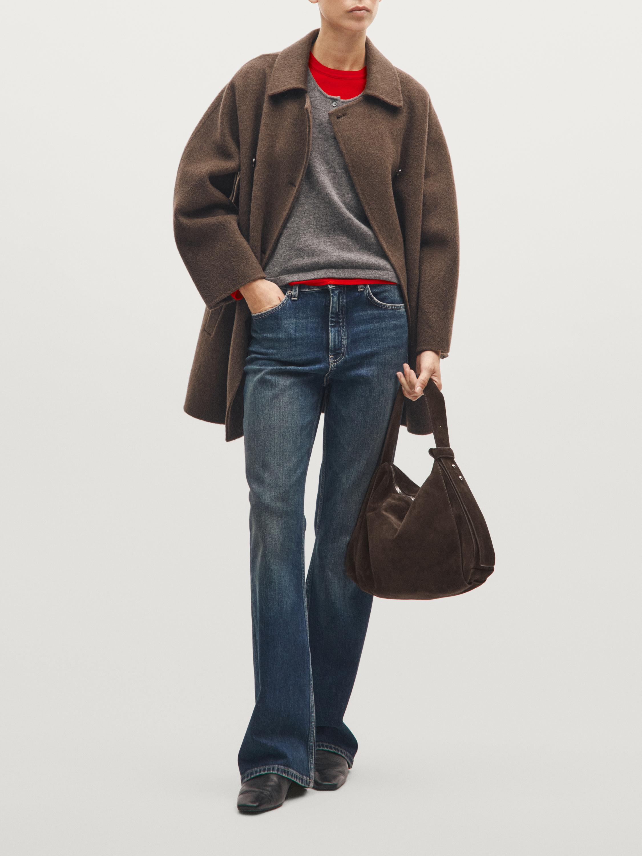 Большая сумка через плечо из спилковой кожи Massimo Dutti, коричневый
Большая сумка через плечо из спилковой кожи Massimo Dutti, коричневый