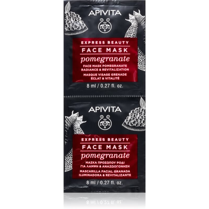 Apivita Express Beauty Pomegranate восстанавливающая и осветляющая маска 2 x 8 мл
Apivita Express Beauty Pomegranate восстанавливающая и осветляющая маска 2 x 8 мл