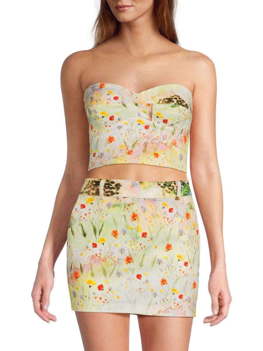 Укороченный топ из хлопковой смеси с цветочным принтом Cava Amanda Uprichard, цвет Blue Multicolor
Укороченный топ из хлопковой смеси с цветочным принтом Cava Amanda Uprichard, цвет Blue Multicolor