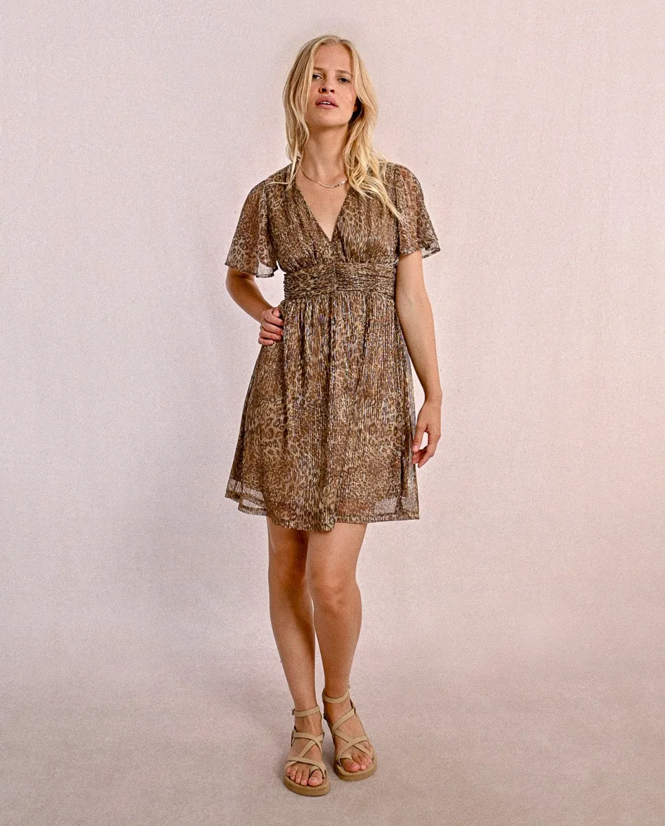 Платье с короткими рукавами, принтом и V-образным вырезом Molly Bracken, бежевый
Платье с короткими рукавами, принтом и V-образным вырезом Molly Bracken, бежевый