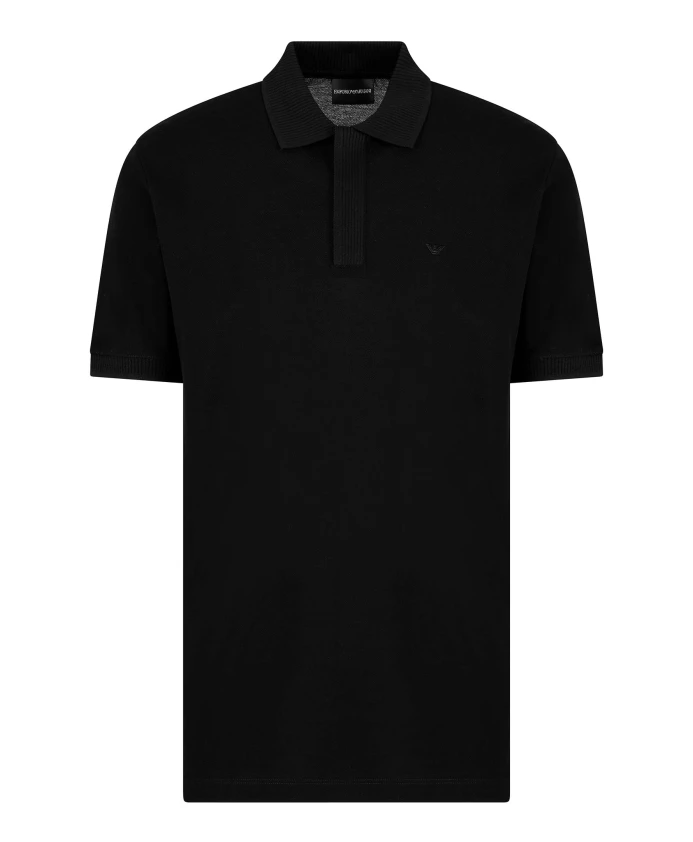 Черная рубашка-поло с микровышивкой в виде орла. Emporio Armani, черный
Черная рубашка-поло с микровышивкой в виде орла. Emporio Armani, черный