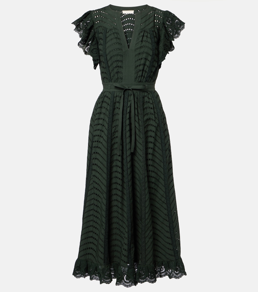 Платье миди из хлопка английской вышивки Ольга Ulla Johnson, Cypress 
Платье миди из хлопка английской вышивки Ольга Ulla Johnson, Cypress