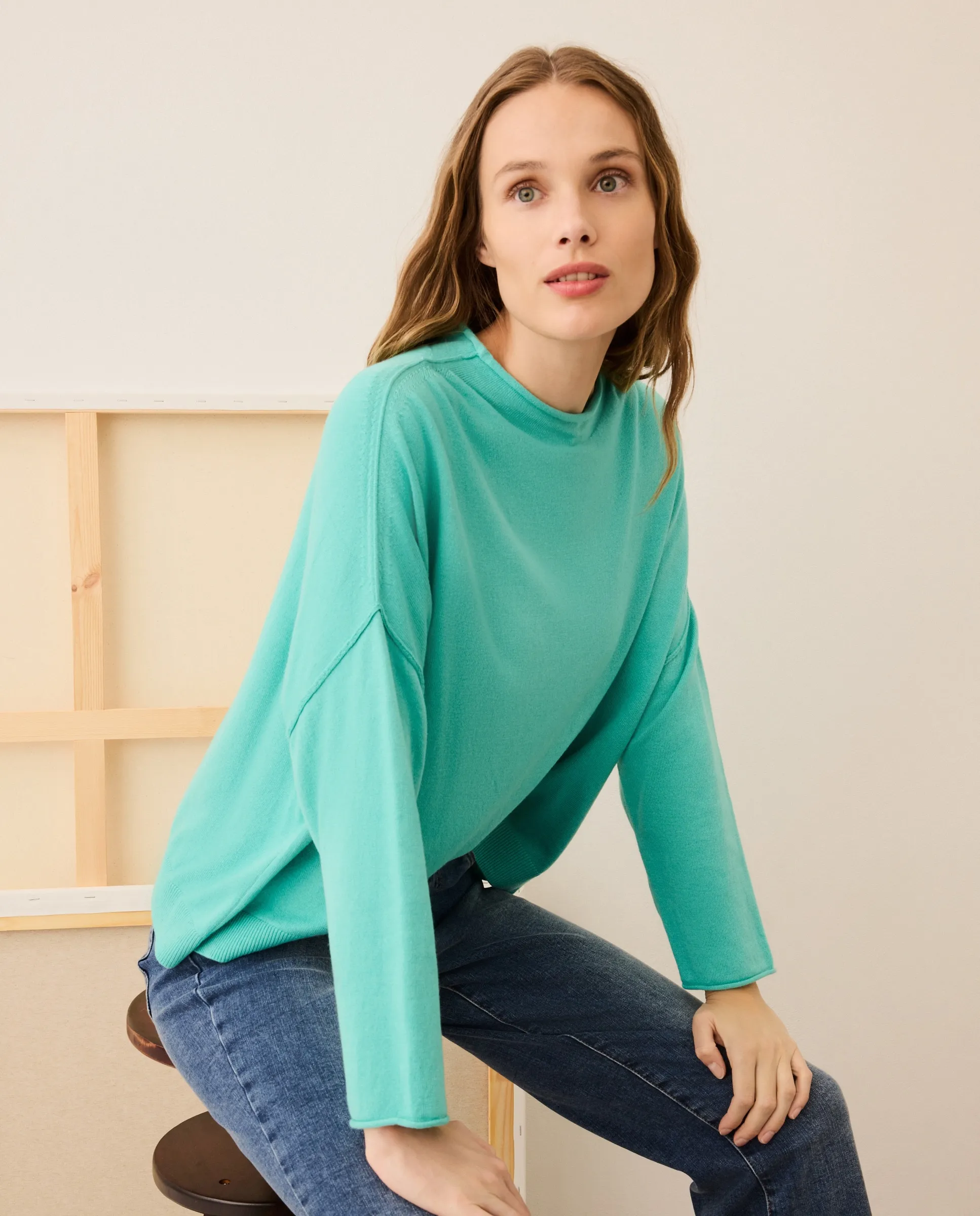 Женский свитер с воротником-чулок Stella Rittwagen, бирюзовый
Женский свитер с воротником-чулок Stella Rittwagen, бирюзовый