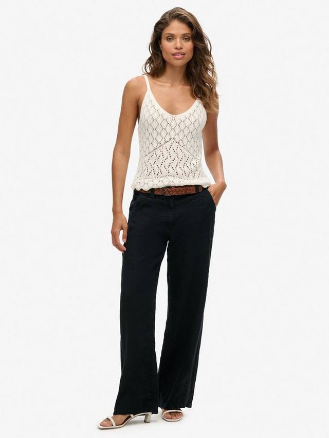 Широкие льняные брюки с низкой посадкой Superdry, черный
Широкие льняные брюки с низкой посадкой Superdry, черный