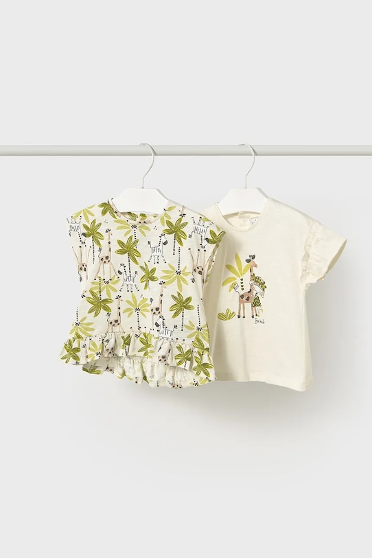 Хлопковая футболка детская 2 шт Mayoral, зеленый 
Хлопковая футболка детская 2 шт Mayoral, зеленый