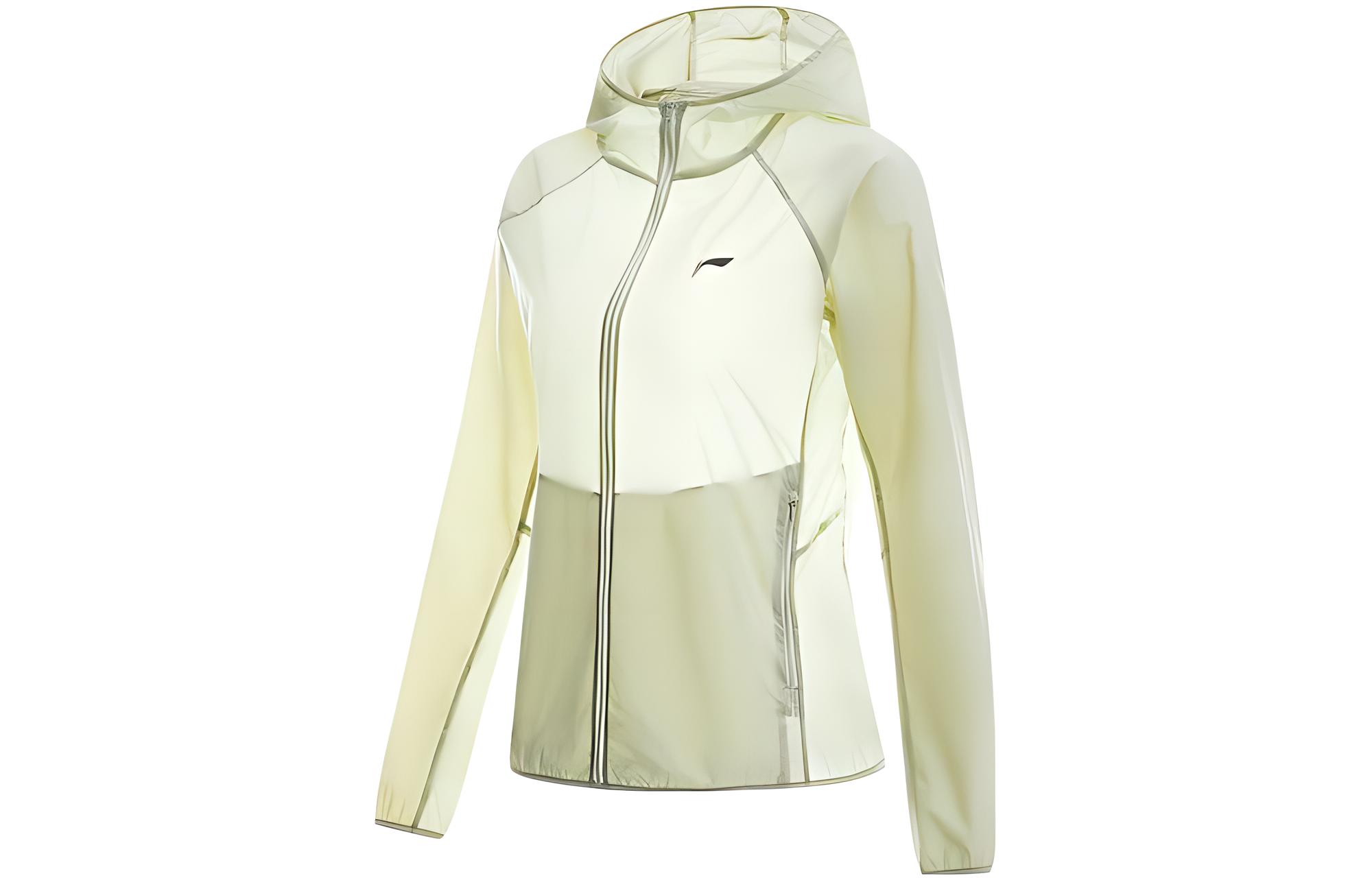 Коллекция для бега Одежда с защитой от солнца Женская Тополь зеленый Серебристый светоотражающий принт LINING