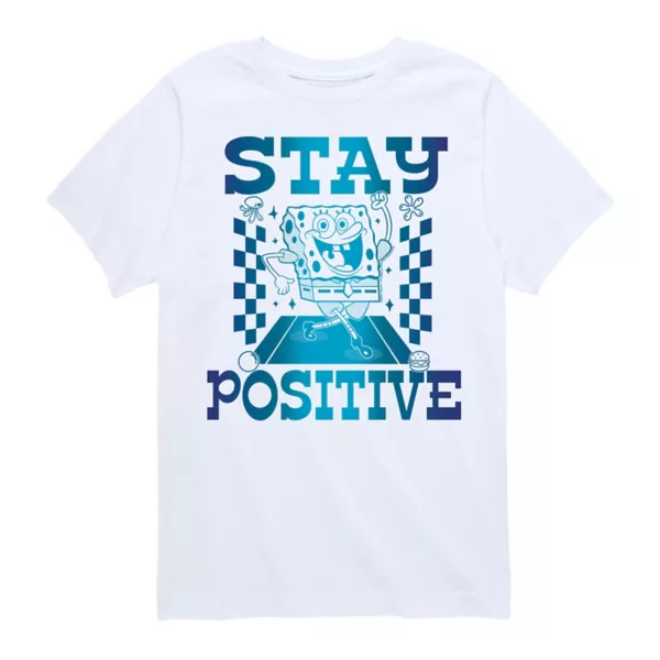 Мальчики 8-20 футболка с принтом SpongeBob "Оставайся на позитиве" Nickelodeon, белый 
Мальчики 8-20 футболка с принтом SpongeBob "Оставайся на позитиве" Nickelodeon, белый