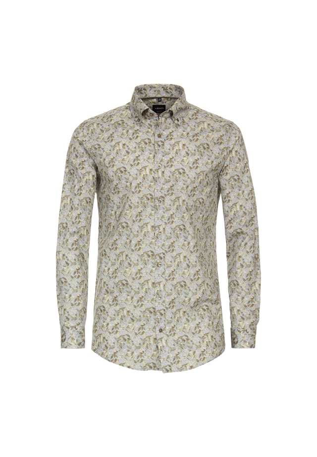 Рубашка с принтом в деловом стиле облегающая фигуру Venti, зеленый
Рубашка с принтом в деловом стиле облегающая фигуру Venti, зеленый