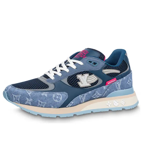 Кроссовки run away sneakers 'blue monogram with pink' Louis Vuitton, синий 
Кроссовки run away sneakers 'blue monogram with pink' Louis Vuitton, синий