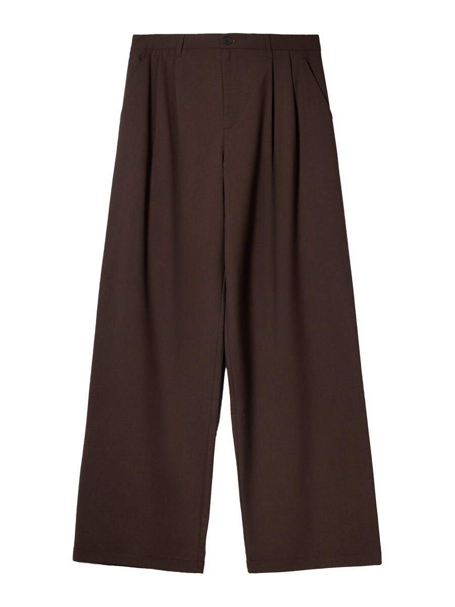 Широкие брюки со складкой спереди Bershka, темно-коричневый
Широкие брюки со складкой спереди Bershka, темно-коричневый