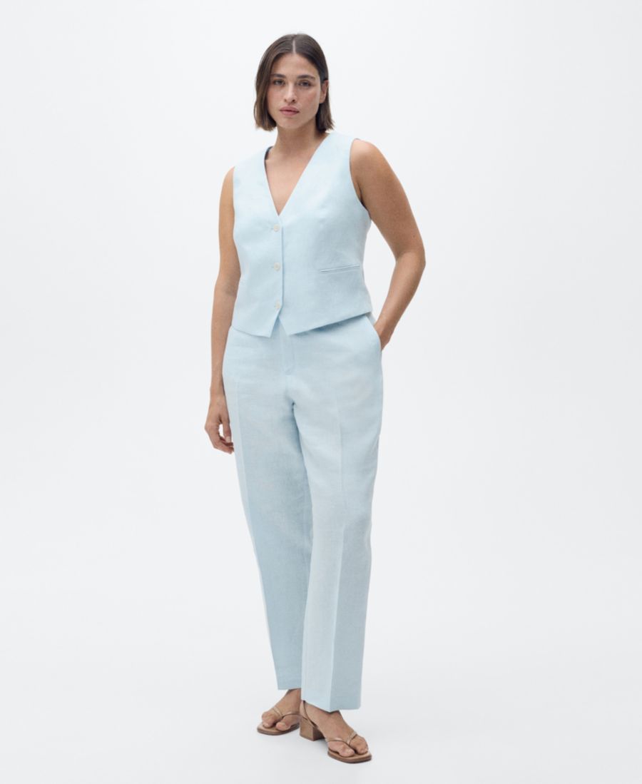 Женские льняные брюки от костюма MANGO, Sky Blue
Женские льняные брюки от костюма MANGO, Sky Blue