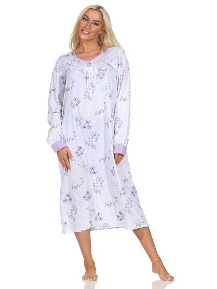 Ночная рубашка NORMANN Langarm klassische Design Knopfleiste am Hals, сиреневый
Ночная рубашка NORMANN Langarm klassische Design Knopfleiste am Hals, сиреневый