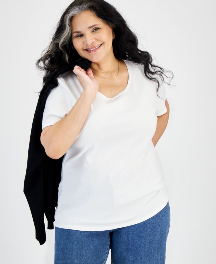 Женская футболка больших размеров с короткими рукавами и вырезом-лодочкой Style & Co, Bright White
Женская футболка больших размеров с короткими рукавами и вырезом-лодочкой Style & Co, Bright White