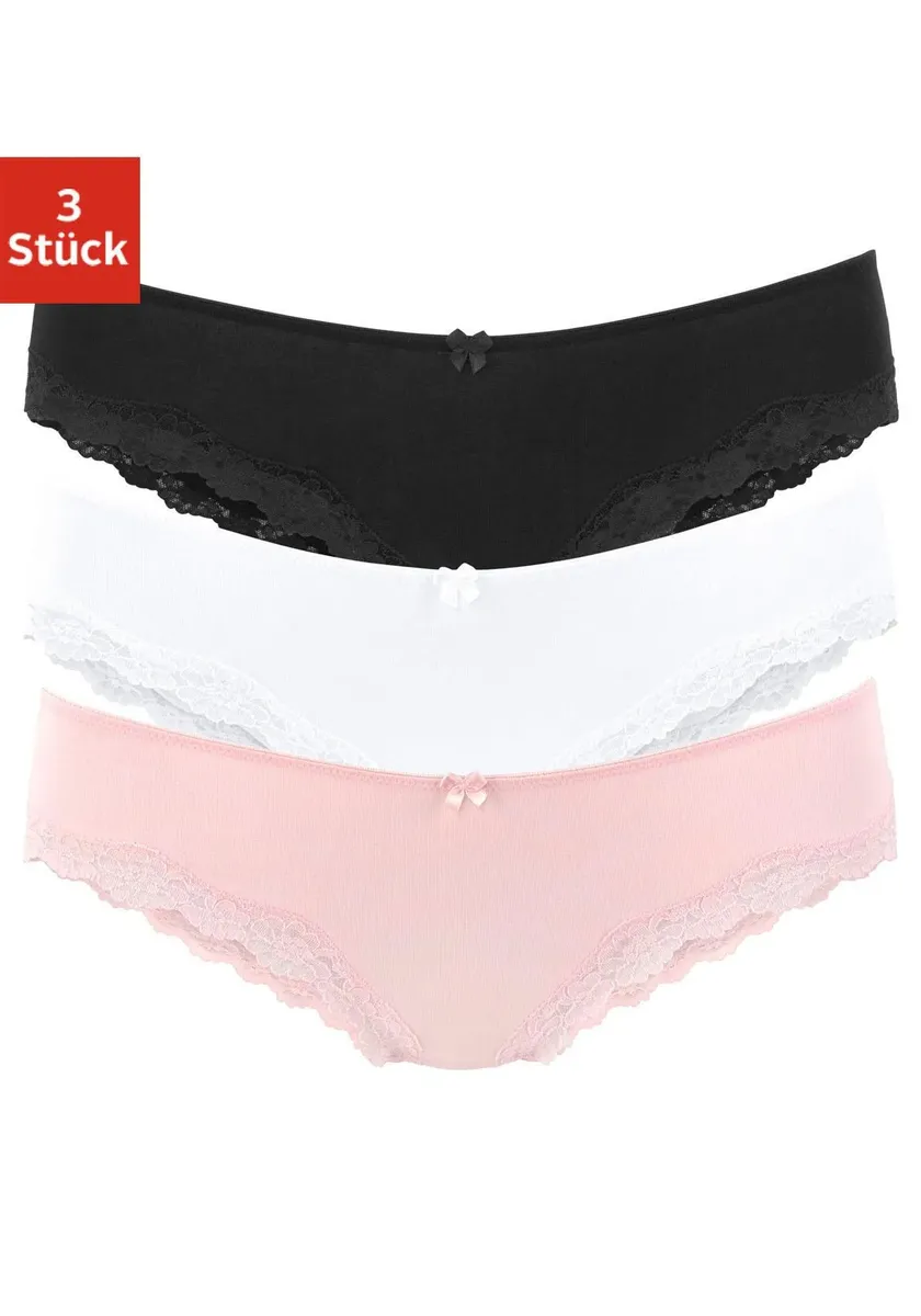 Трусики LASCANA (3 шт.) из эластичного хлопка с нежным кружевом, белый
Трусики LASCANA (3 шт.) из эластичного хлопка с нежным кружевом, белый