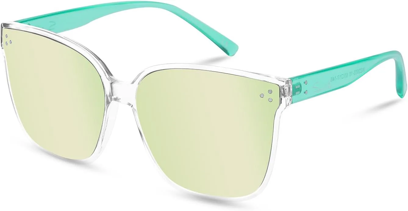 Женские солнцезащитные очки Sumato, большие розовые солнцезащитные очки для женщин с модными зеркальными линзами, блокирующими УФ-излучение UV400, Light Green
Женские солнцезащитные очки Sumato, большие розовые солнцезащитные очки для женщин с модными зеркальными линзами, блокирующими УФ-излучение UV400, Light Green