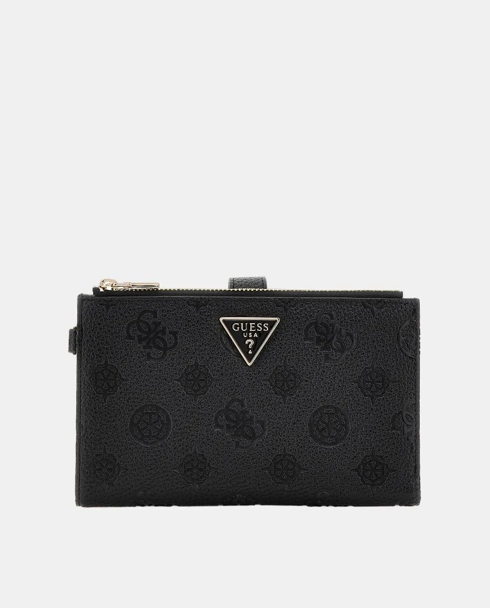 Кошелек с двойной молнией и кнопкой Guess, черный
Кошелек с двойной молнией и кнопкой Guess, черный