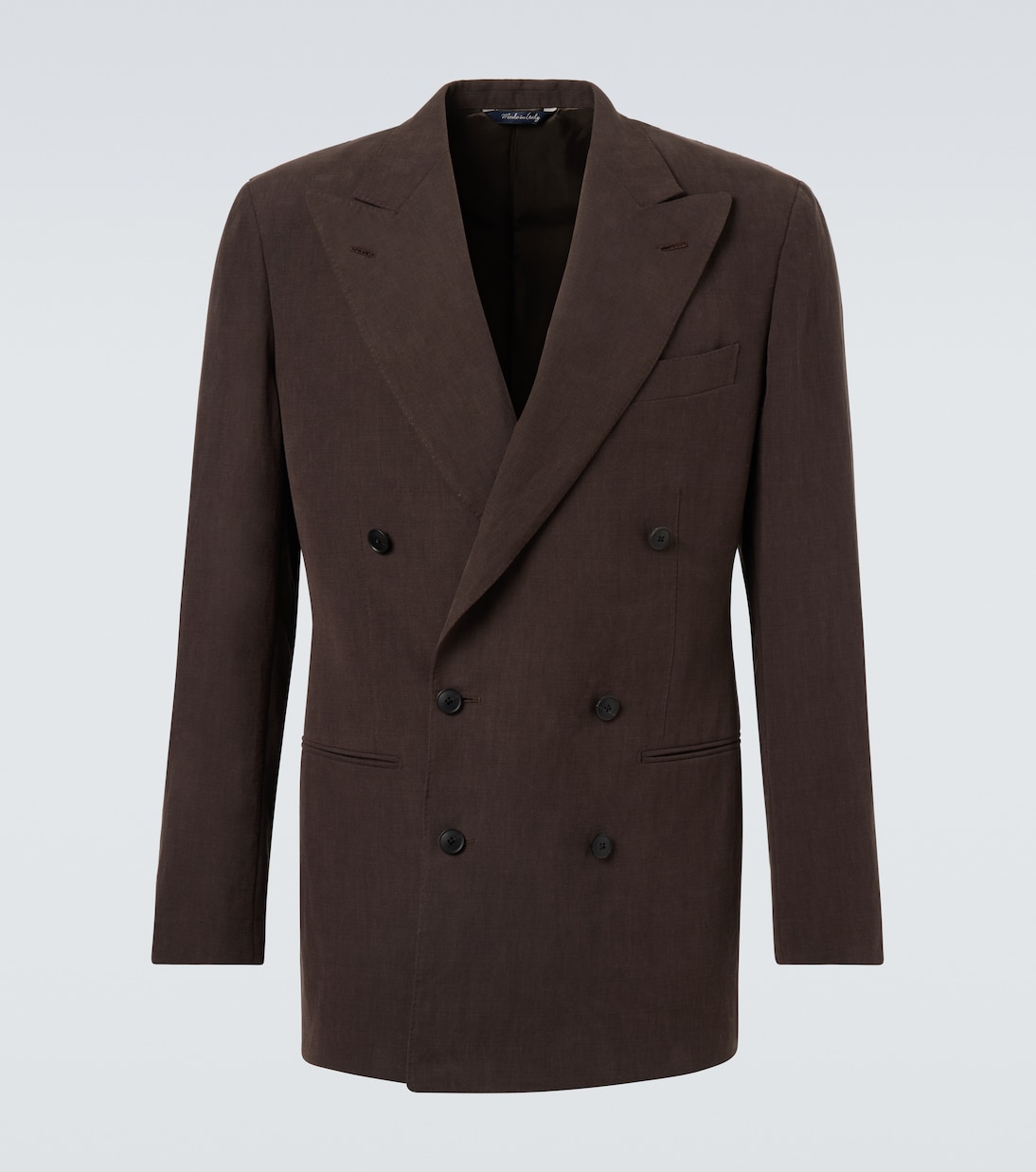 Двубортный блейзер из льняного полотна Saman Amel, коричневый
Двубортный блейзер из льняного полотна Saman Amel, коричневый