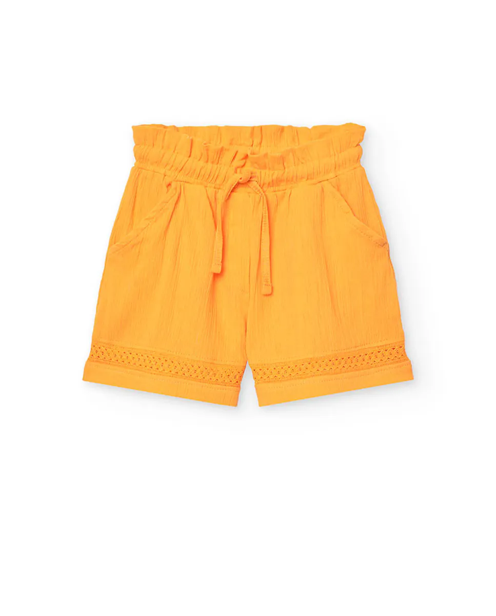 Хлопковые шорты-бермуды для девочек на шнурке Boboli, цвет Mostaza
Хлопковые шорты-бермуды для девочек на шнурке Boboli, цвет Mostaza