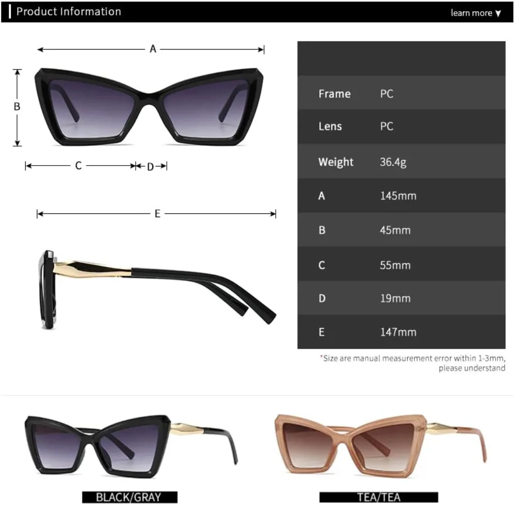 Винтажные солнцезащитные очки «кошачий глаз» для женщин, роскошные панк-очки фиолетового цвета в сексуальном стиле (леопардовый принт) TVTBBVV, Leopard Tea
Винтажные солнцезащитные очки «кошачий глаз» для женщин, роскошные панк-очки фиолетового цвета в сексуальном стиле (леопардовый принт) TVTBBVV, Leopard Tea