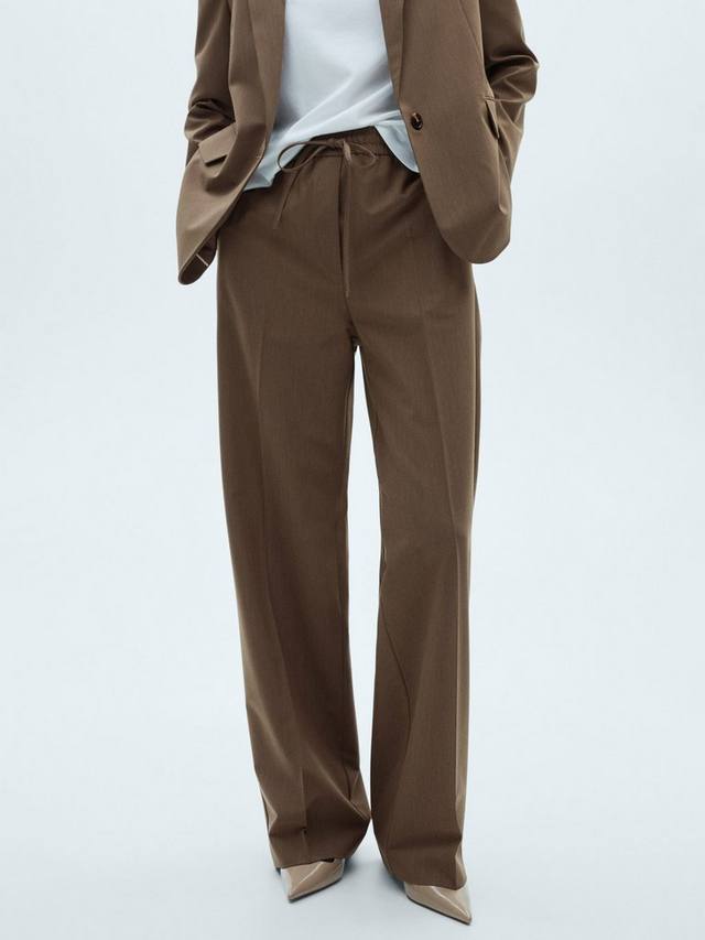 Брюки прямого кроя с завязками на талии cardiff Mango, коричневый
Брюки прямого кроя с завязками на талии cardiff Mango, коричневый