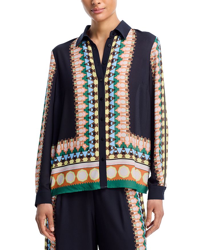 Блуза на пуговицах T Tahari, мультиколор
Блуза на пуговицах T Tahari, мультиколор