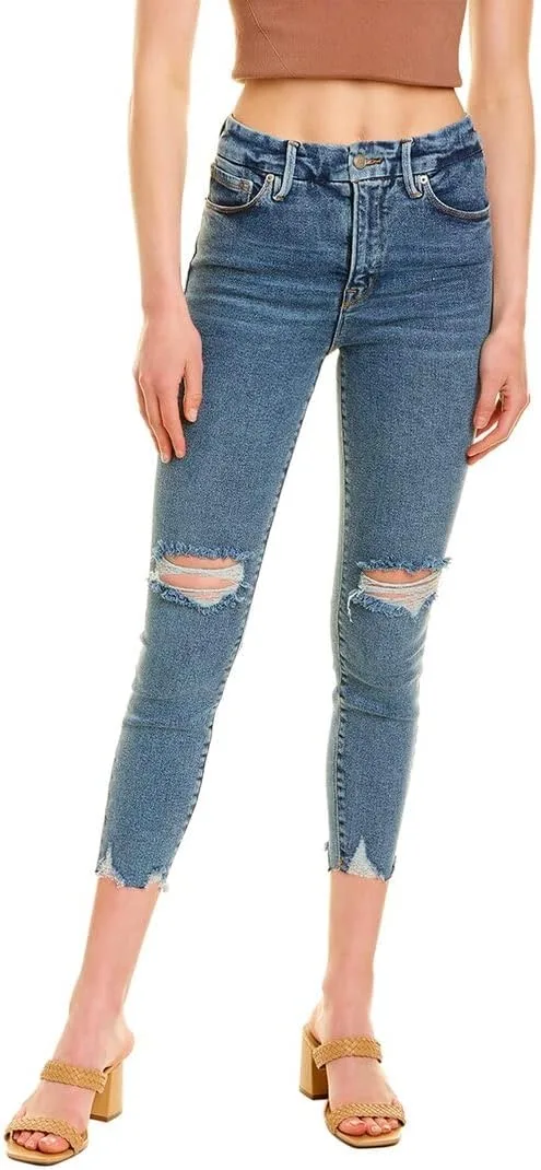 Good American Good Waist синие укороченные джинсы
Good American Good Waist синие укороченные джинсы