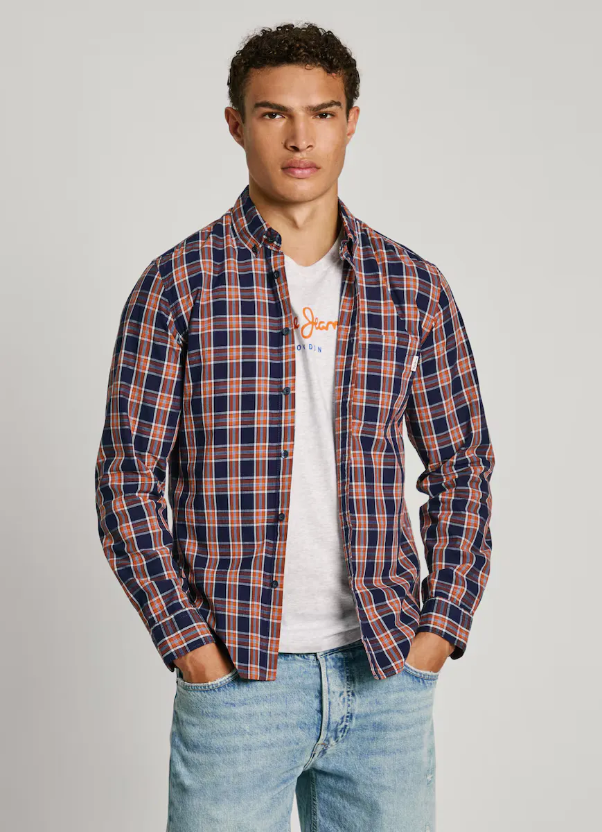 Мужская рубашка классического кроя с разноцветным клетчатым принтом Pepe Jeans, мультиколор
Мужская рубашка классического кроя с разноцветным клетчатым принтом Pepe Jeans, мультиколор