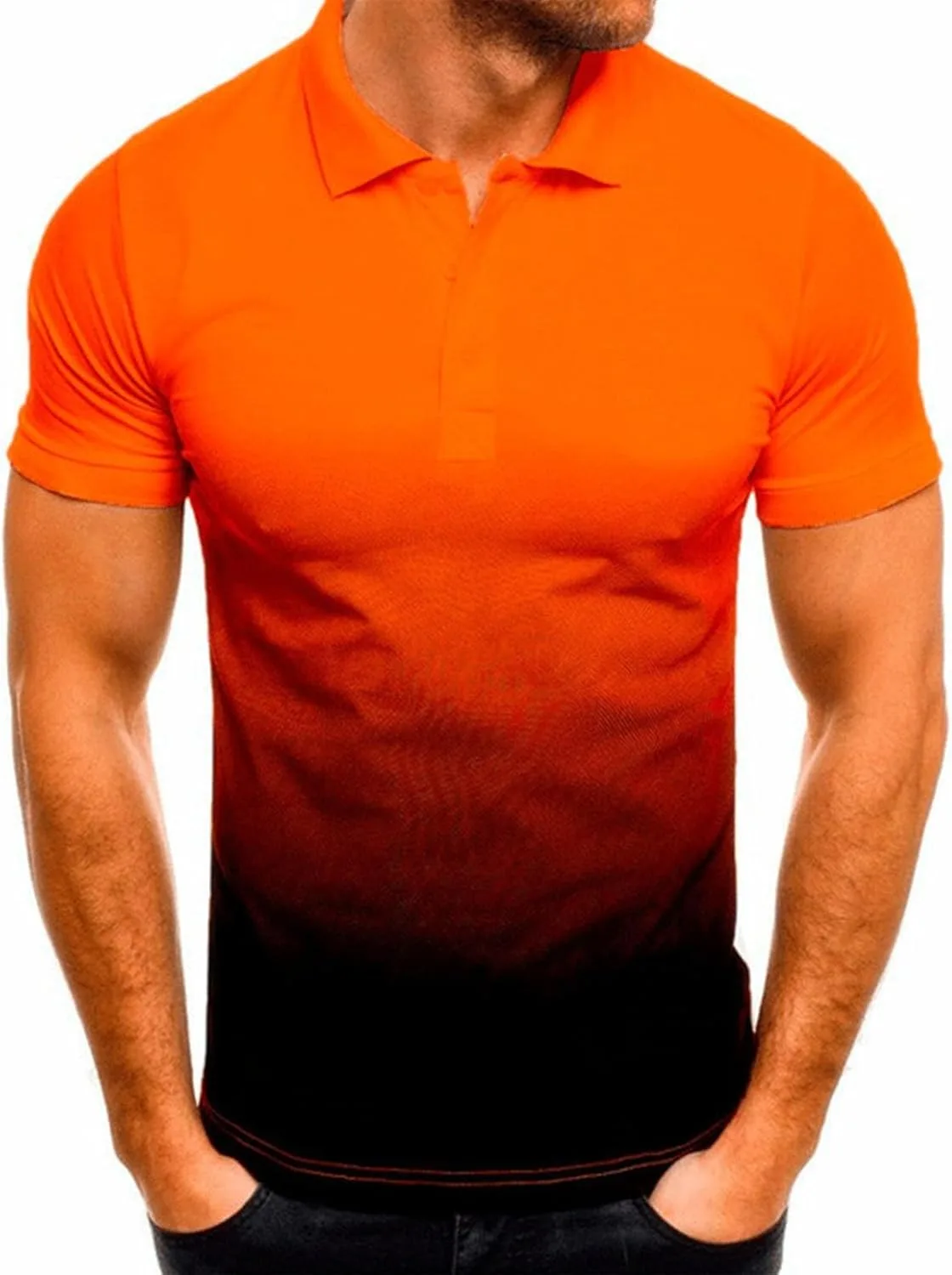 Мужская поло Slim Fit в полоску, оранжевая
Мужская поло Slim Fit в полоску, оранжевая
