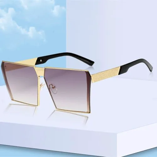 Металлические квадратные солнцезащитные очки для женщин и мужчин, модные солнцезащитные очки в крупной оправе, винтажные очки для женщин MTZJH, Gold-purple Pink
Металлические квадратные солнцезащитные очки для женщин и мужчин, модные солнцезащитные очки в крупной оправе, винтажные очки для женщин MTZJH, Gold-purple Pink
