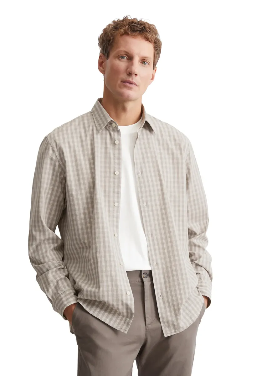 Рубашка с длинными рукавами Marc O'Polo "из органического хлопка", серый