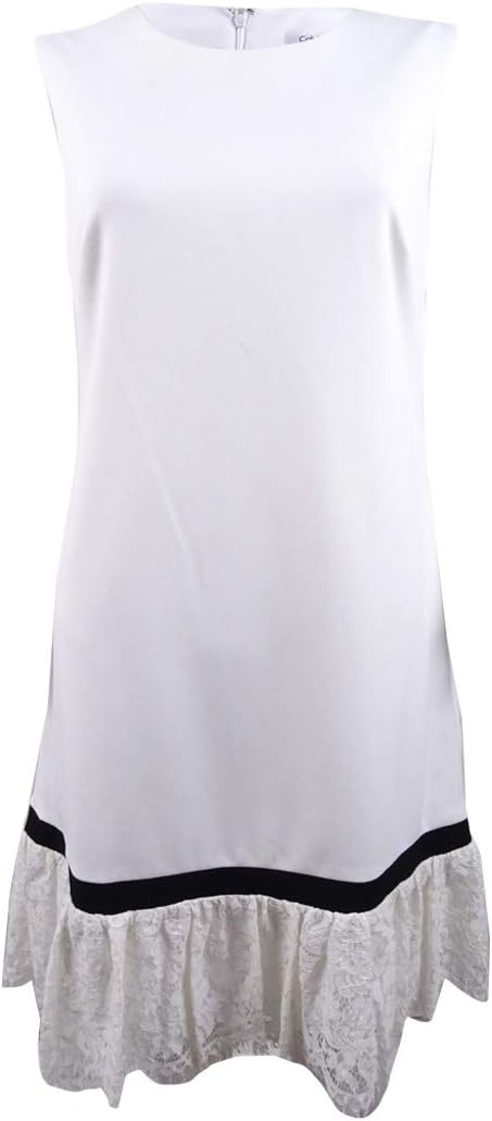 Женское платье-трапеция без рукавов с кружевным подолом от Calvin Klein, White/Black
Женское платье-трапеция без рукавов с кружевным подолом от Calvin Klein, White/Black