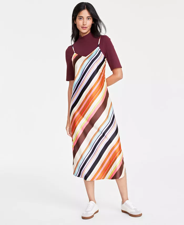 Женское атласное миди-платье-комбинация On 34th, коричневый/бежевый
Женское атласное миди-платье-комбинация On 34th, коричневый/бежевый