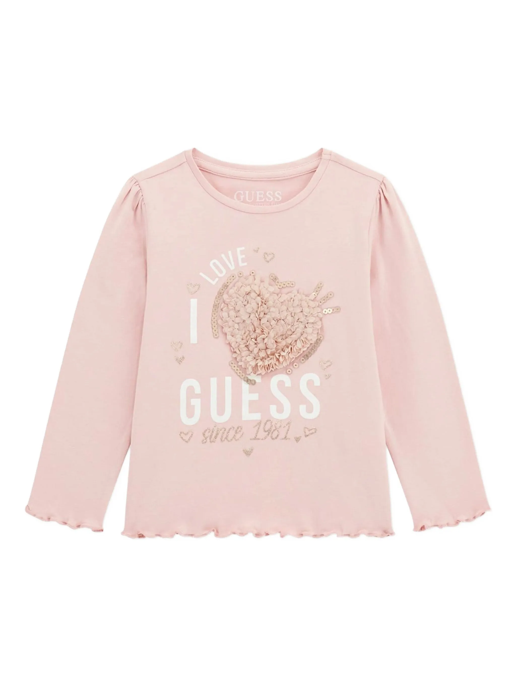 Топ с длинными рукавами, украшенный блестками Guess Kids, розовый
Топ с длинными рукавами, украшенный блестками Guess Kids, розовый