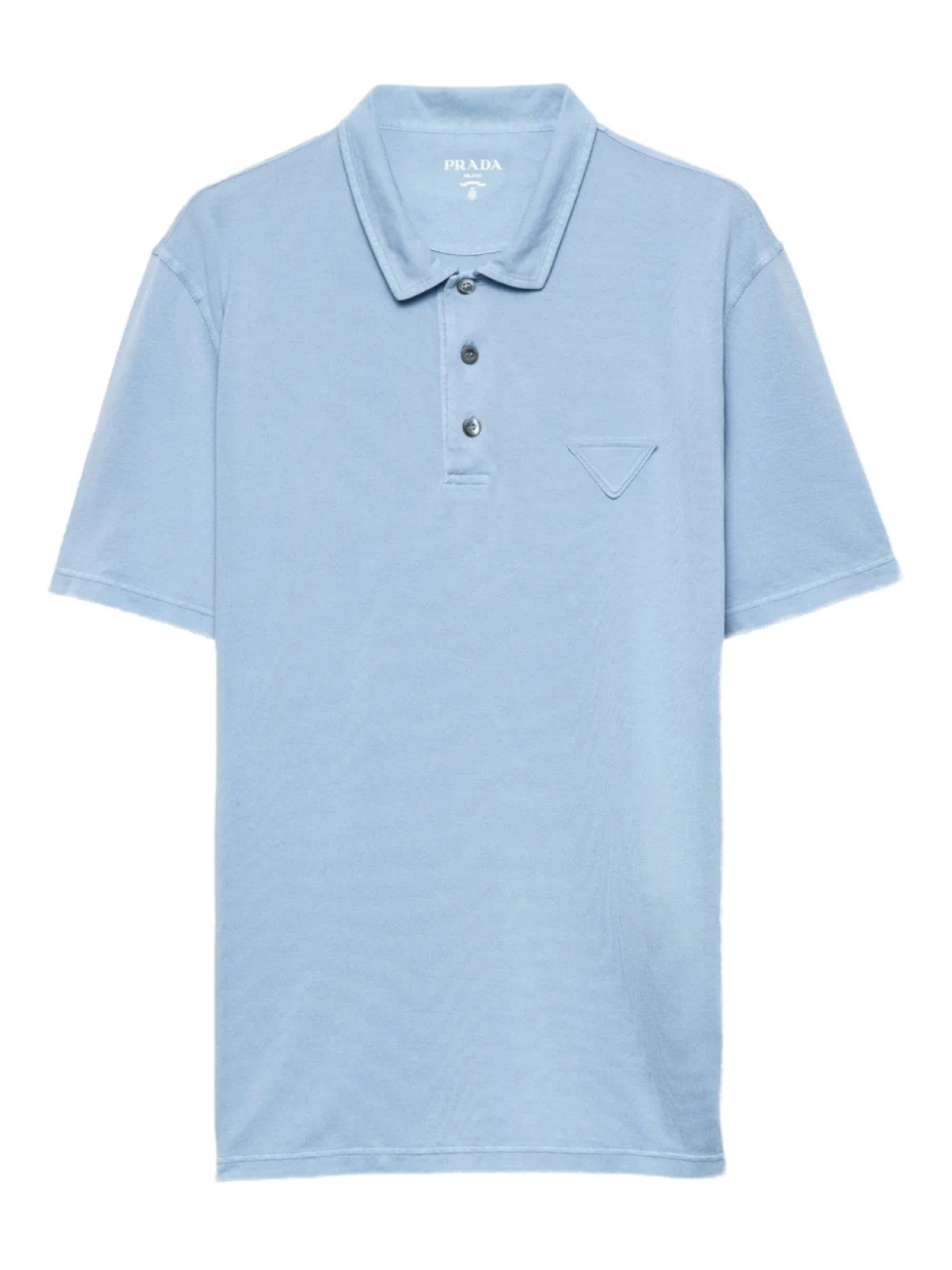 Рубашка поло с треугольным логотипом Prada, синий 
Рубашка поло с треугольным логотипом Prada, синий