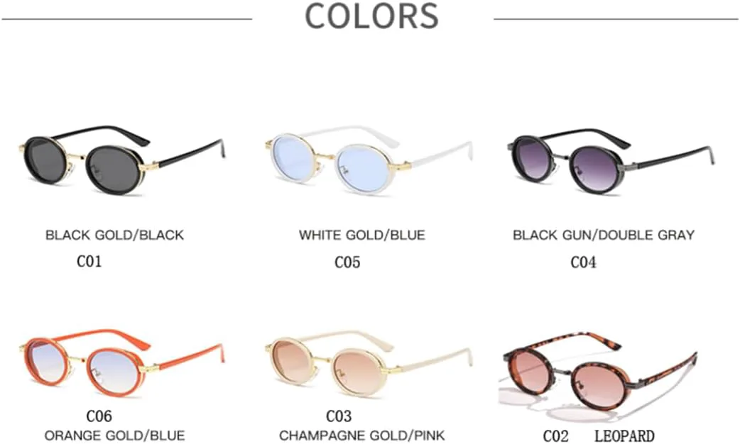 Маленькие овальные солнцезащитные очки в металлической оправе для женщин, модные очки UV400, мужские панк-винтажные женские очки UV400 HPIRME, White Blue
Маленькие овальные солнцезащитные очки в металлической оправе для женщин, модные очки UV400, мужские панк-винтажные женские очки UV400 HPIRME, White Blue