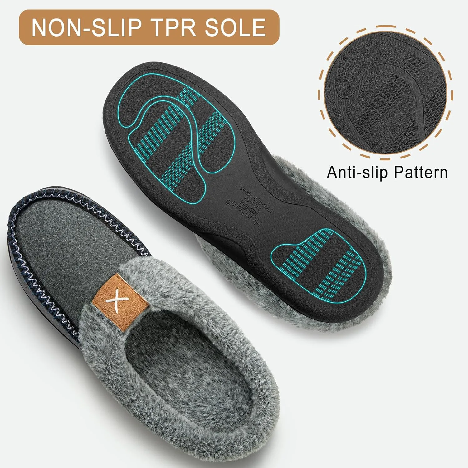 Мужские тапочки Homitem Moccasins с эффектом памяти, пушистые тапочки для мужчин, с шерстяной подкладкой, для дома, улицы, с противоскользящей резиновой подошвой, для дома и спальни, серый
Мужские тапочки Homitem Moccasins с эффектом памяти, пушистые тапочки для мужчин, с шерстяной подкладкой, для дома, улицы, с противоскользящей резиновой подошвой, для дома и спальни, серый