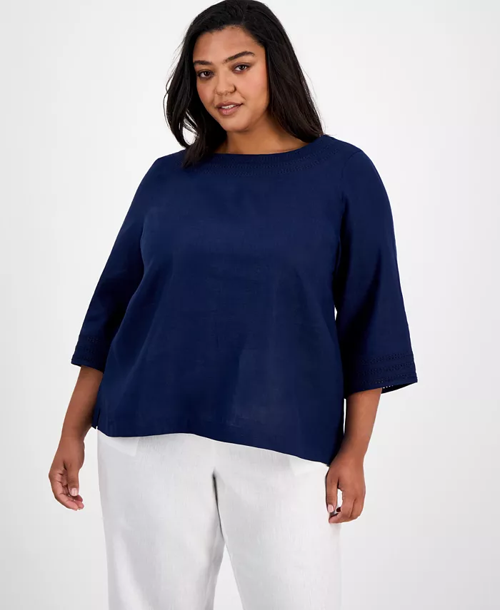 Блузка из льна с лесенкой, большие размеры Charter Club, синий
Блузка из льна с лесенкой, большие размеры Charter Club, синий