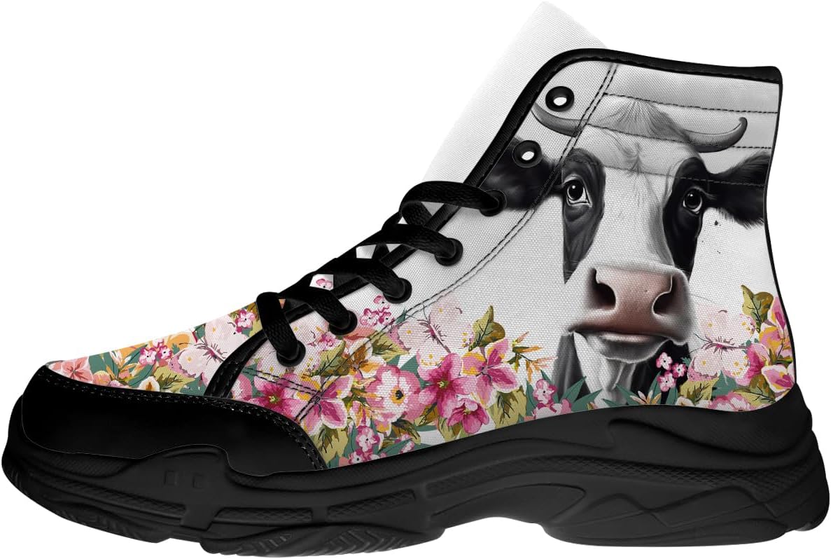 Женские высокие кеды Quorax с принтом коровы, цветочные кроссовки на шнуровке из ткани, подарки с коровьим рисунком для нее и для него, розовый
Женские высокие кеды Quorax с принтом коровы, цветочные кроссовки на шнуровке из ткани, подарки с коровьим рисунком для нее и для него, розовый