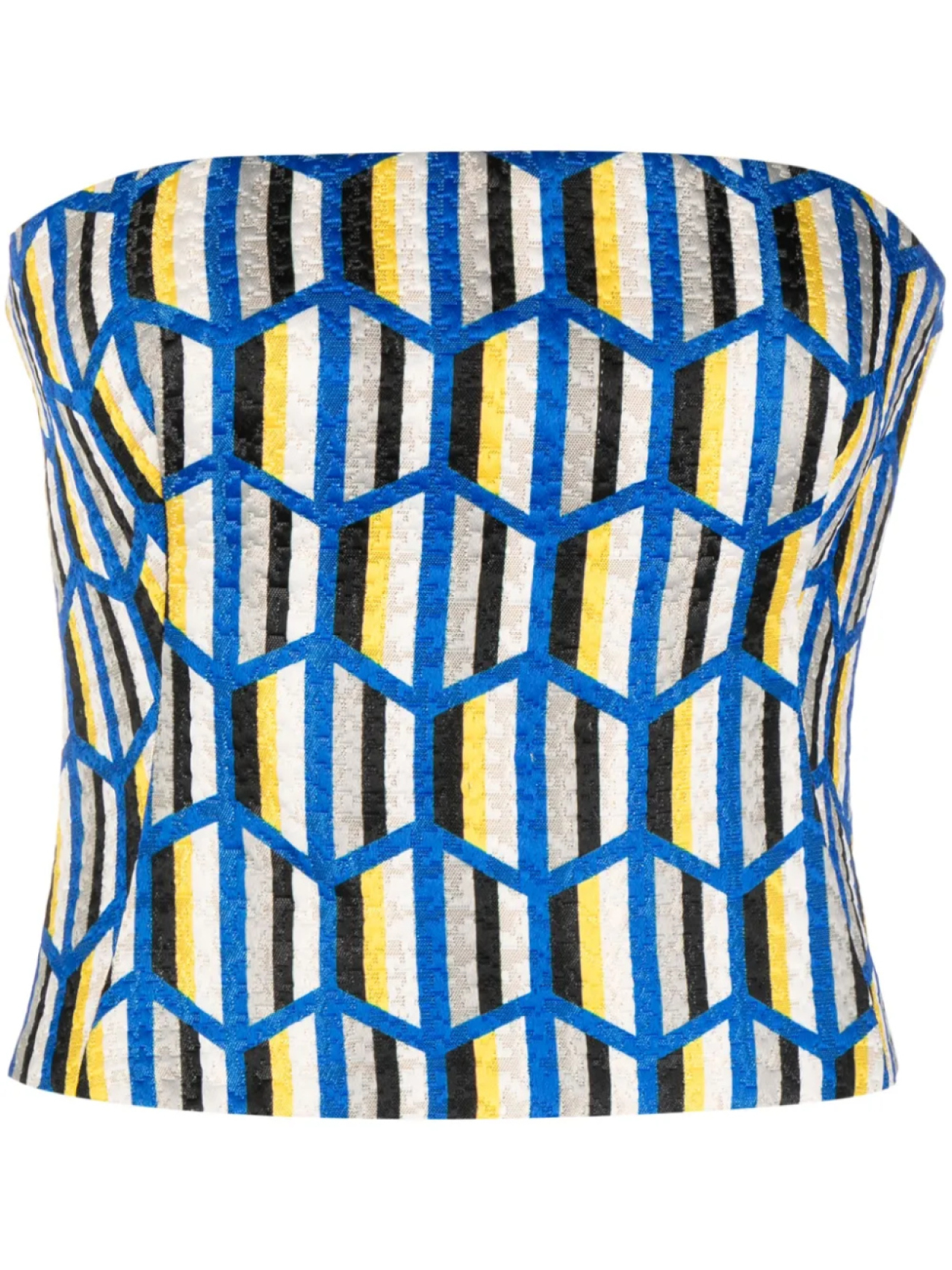 Gemy Maalouf топ без бретелей с геометричным узором, синий
Gemy Maalouf топ без бретелей с геометричным узором, синий