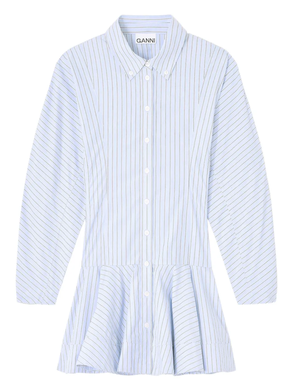 Полосатое мини-платье-рубашка GANNI, синий
Полосатое мини-платье-рубашка GANNI, синий