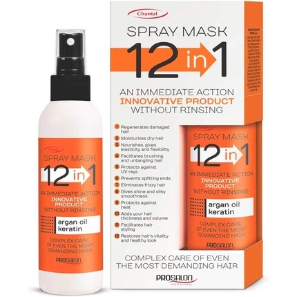 Маска-кондиционер для волос в виде спрея - Кератин и аргановое масло - восстанавливает поврежденные и сухие волосы., Chantal
Маска-кондиционер для волос в виде спрея - Кератин и аргановое масло - восстанавливает поврежденные и сухие волосы., Chantal