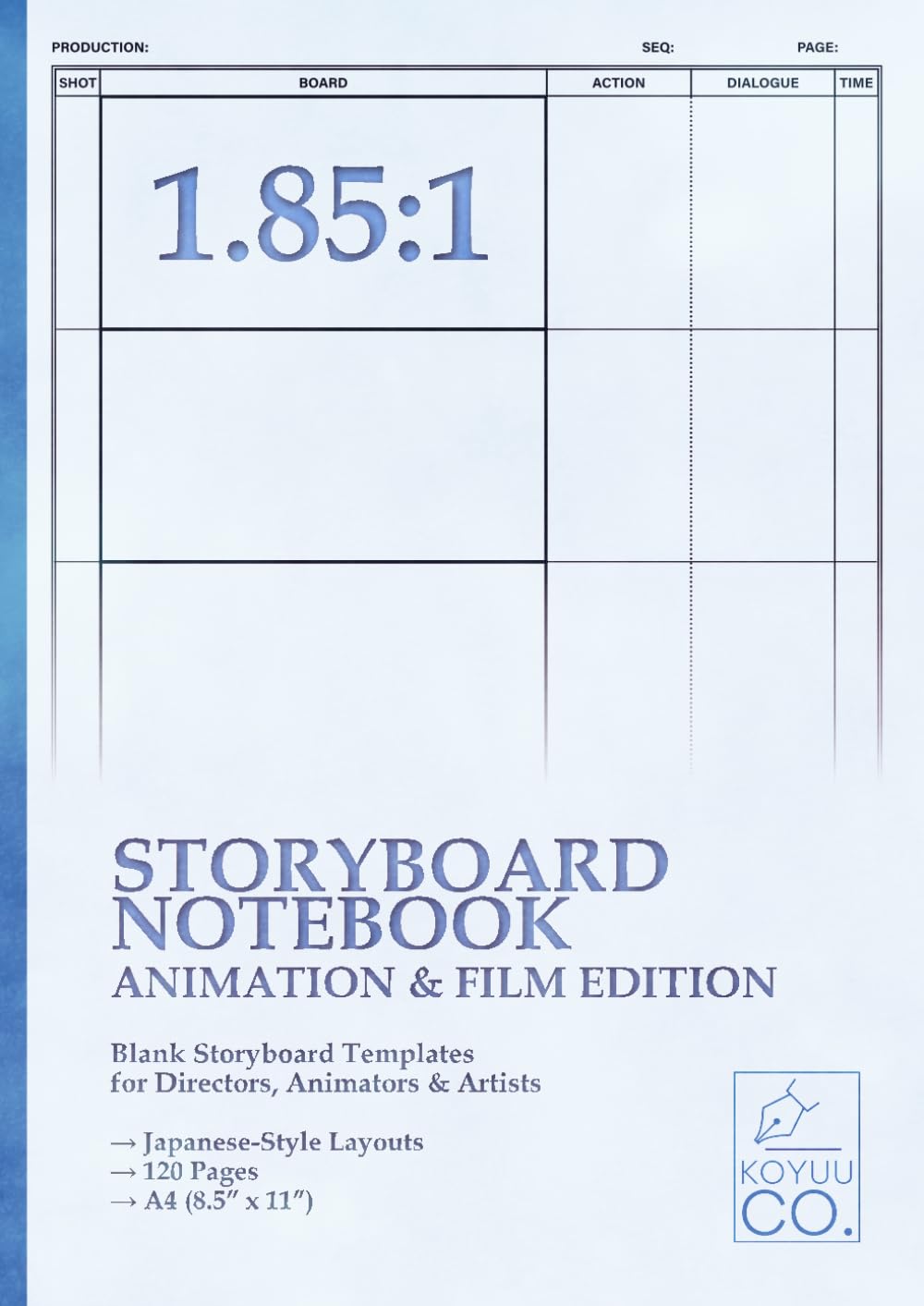 Storyboard Notebook 1.85:1 - Animation & Film Edition: Blank Storyboard Templates for Directors, Animators & Artists | Japanese-Style Layouts | 120 Pages | A4 (8.5" x 11") (Independently published)
Storyboard Notebook 1.85:1 - Animation & Film Edition: Blank Storyboard Templates for Directors, Animators & Artists | Japanese-Style Layouts | 120 Pages | A4 (8.5" x 11") (Independently published)